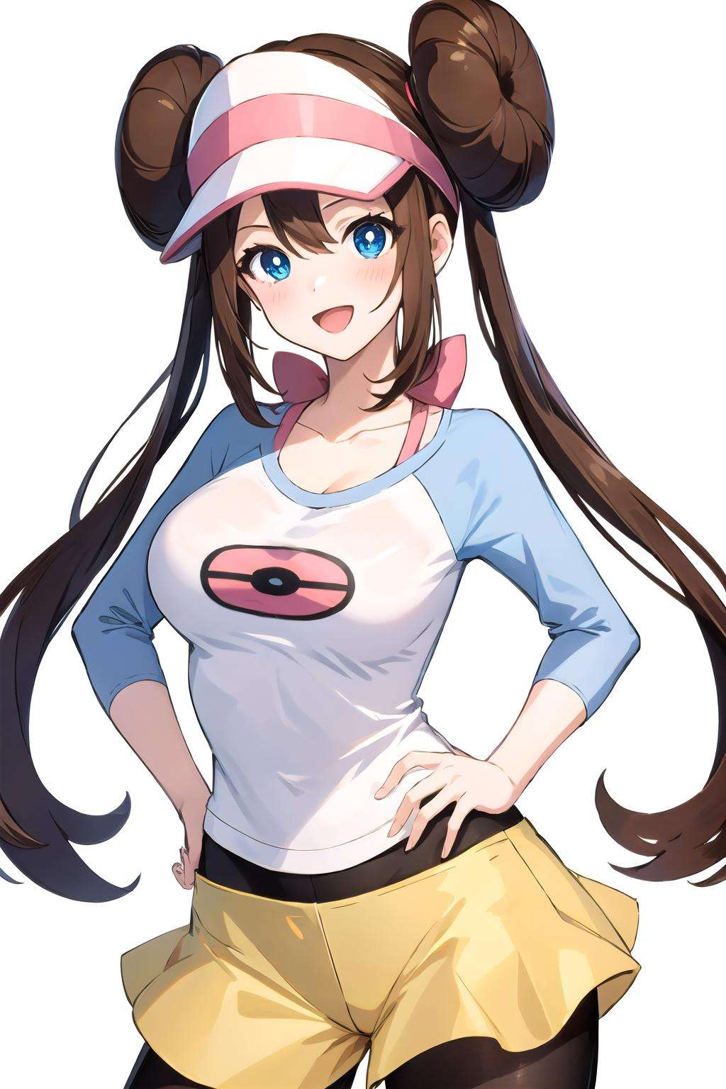 rosa pokemon,  blue eyes,  simple background by Goofy Ai on Tensor.Art