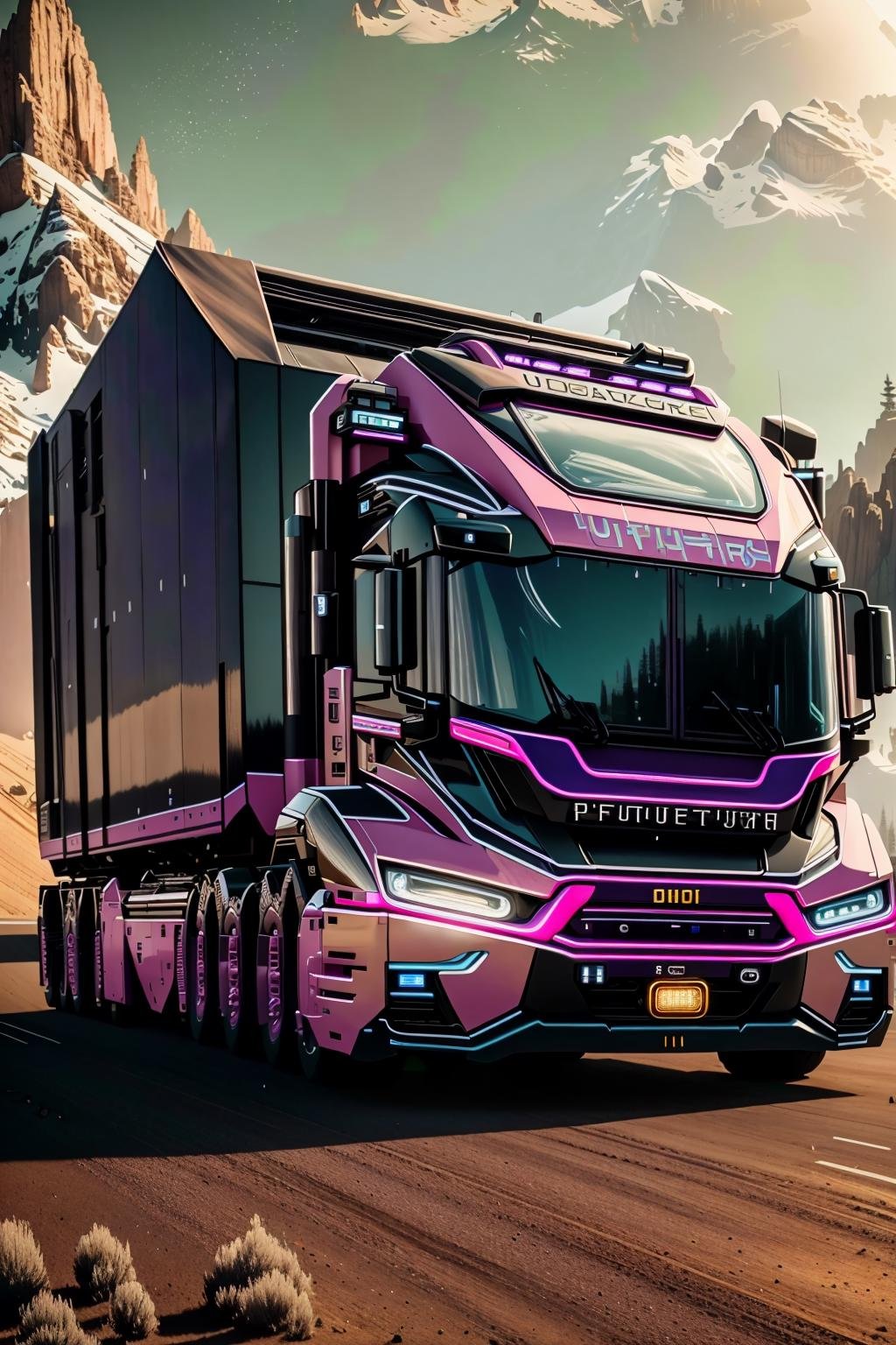 <lora:futruk_v2:1>masterpiece, highly detailed photorealistic 8k raw photo, best cinematic quality, volumetric lighting and shadowsLip Pink futruk, ground vehicle, monochrome, motor vehicle, outdoors, scenery, truck, window, futuristic science fiction, Extreme close-up(haunted library background:1.2)