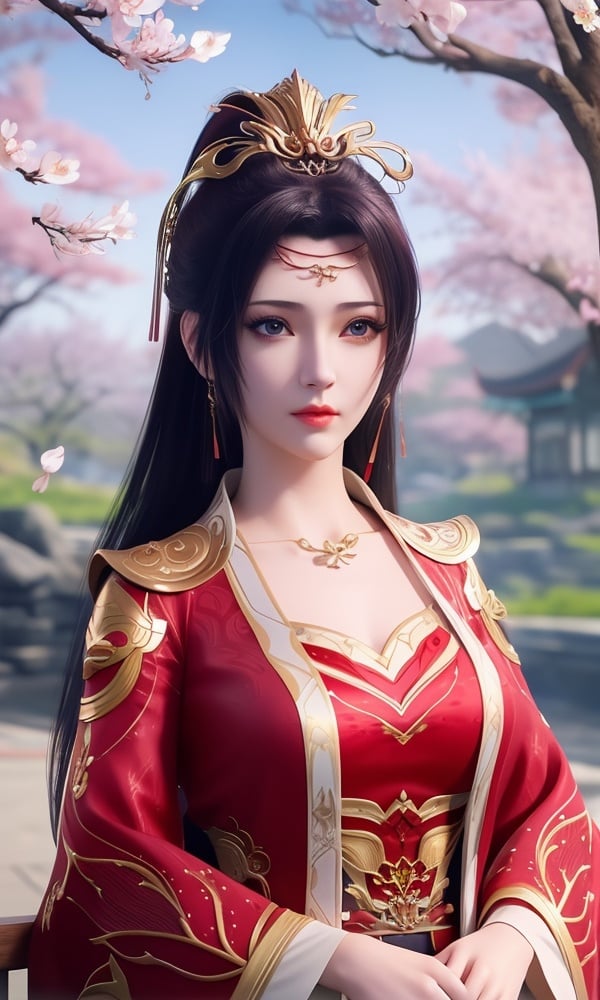 (,1girl, ,best quality, )<lora:DA_云韵V3-婚服-斗破苍穹:0.7>,, ,masterpiece, fantasy, realistic,science fiction,mole, ultra realistic 8k cg, ,tamari \(flawless\),  medium breasts ,cherry blossoms,plum blossoms, strawberry blossoms      (()), (),