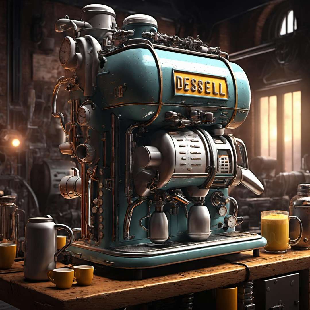 <lora:DieselPunkAI:1> DieselPunkAI coffee machine  , (Highly detailed, amazing military setting), (Shiny Impressive lighting), (Colorful, Ultra stylized, High quality, Highly detailed, Sharp, 8K UHD), (trending on artstation) 