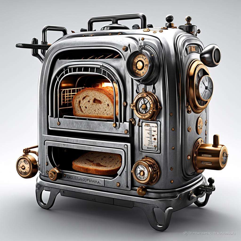 <lora:DieselPunkAI:1> DieselPunkAI toaster , realistic, masterpiece, detailed, trending, extreme