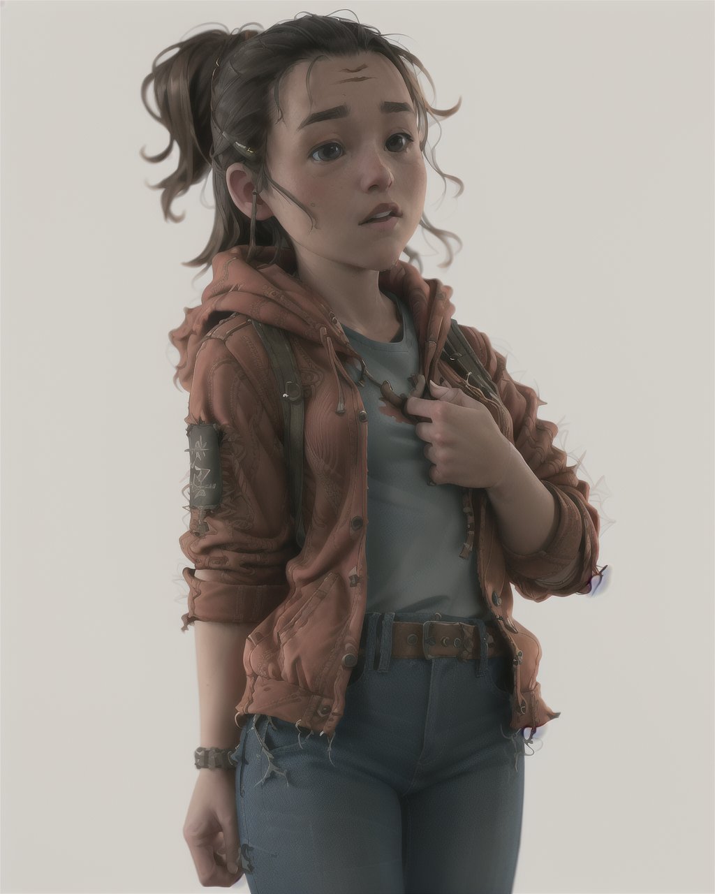 <lora:TheLastOfUs:0.6>  TheLastOfUs 1girl ellie, red hooded sweater, blue jean<lora:EstilizStyle1000:1> EstilizStyle chibi 3d , octane render, blender, estilized, masterpiece, highres, photorealistic, best quality, perfect lighting, 8k, realistic, photo-realistic, ultra-detailed,