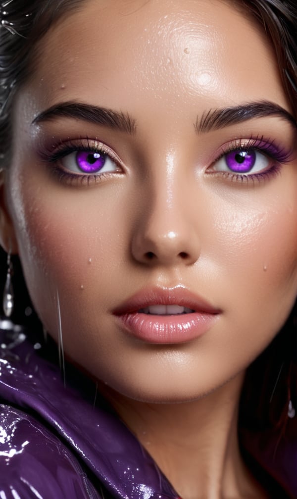 Feel the rain on your skin extremely detailed 8K, smooth, high resolution, extremely detailed faces, purple eyes