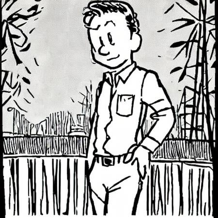 a cartoon Tom Hanks,  art by by Oliver DR on Tensor.Art