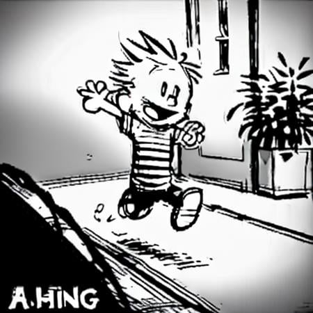 a cartoon of a little boy running on Tensor.Art