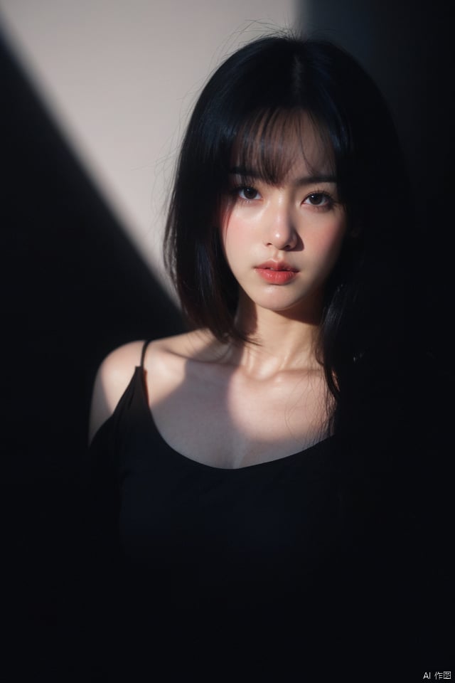 1girl,solo,upper body,in the dark,dress,deep shadow,reflection light,depth of field,black background,simple background,( chiaroscuro,Fujicolor, UHD, super detail ,raw,85mm,f/1.2,FujifilmXT4,),,.
, 1girl