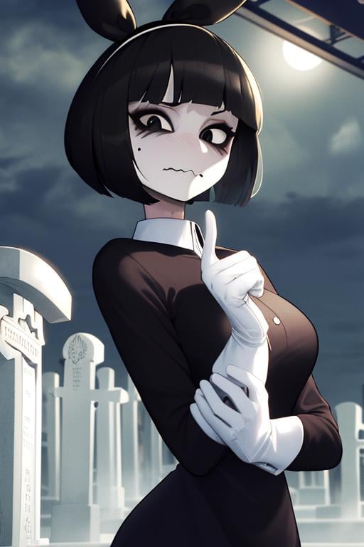Susie,  short hair,  bags under eyes by KitsuneGirl on Tensor.Art