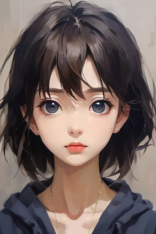 portrait, anime, oil painting style