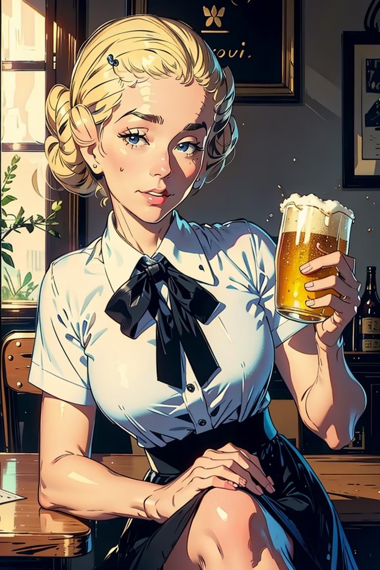 AliceMitchell,  blonde,  ((50s hair style by DoctorStasis on Tensor.Art