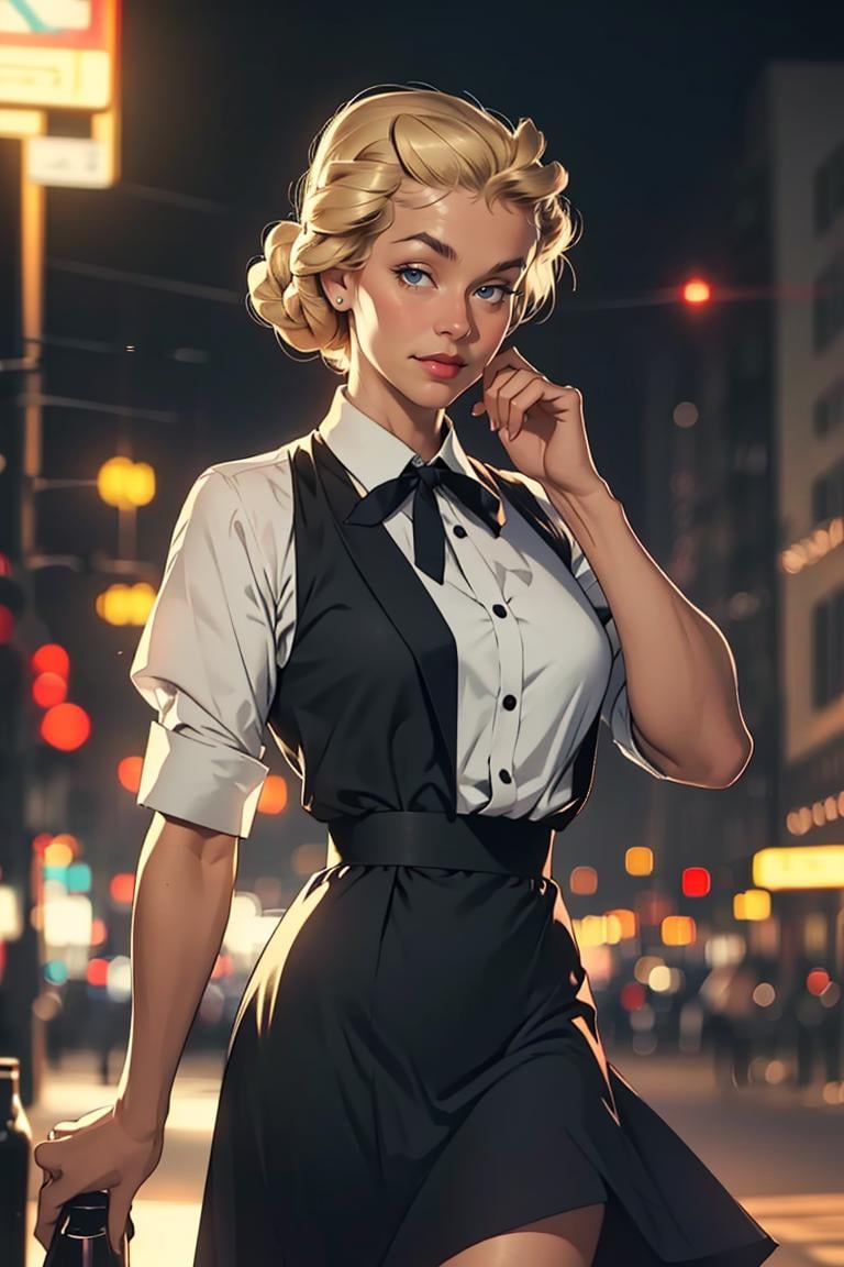 AliceMitchell,  blonde,  ((50s hair style by DoctorStasis on Tensor.Art