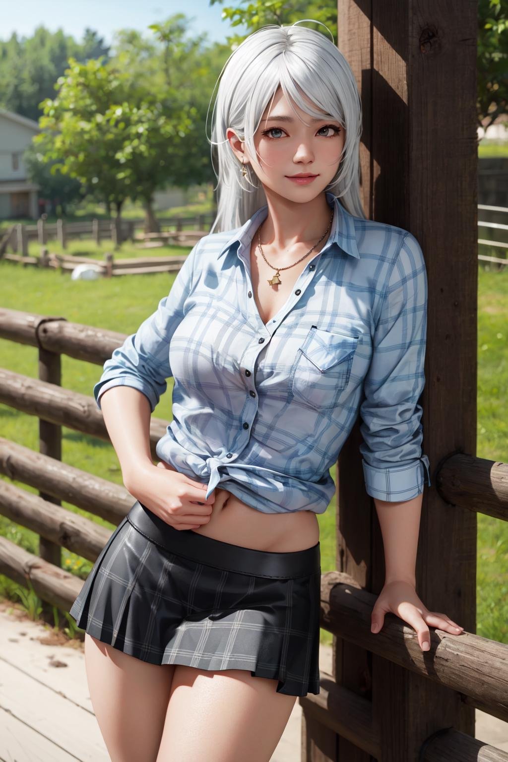 patty,  plaid shirt,  leather skirt by Sol Eternelle on Tensor.Art