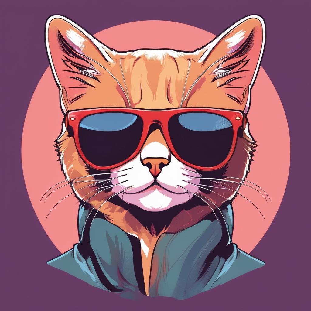 A cat wearing sunglasses,  , in the style of ExCRedmAF <lora:ExplosionCartoon-ExCRedmAF:1>