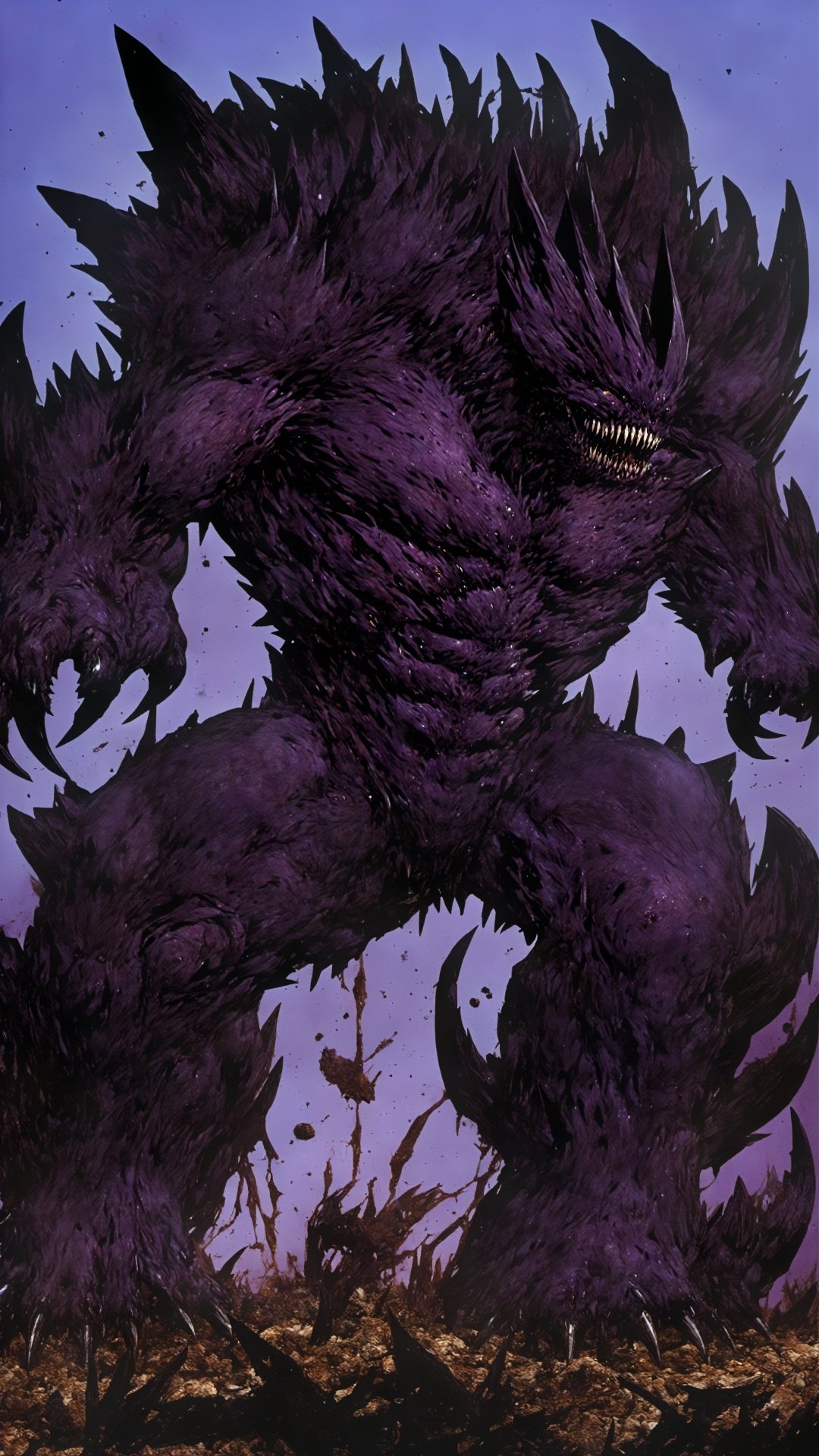  (Apocalyptic World: 1.5) (Aberration) (Biochemical Art) (Doomsday Novel) This giant beast is huge, its skin is a rotten dark purple, covered with pus scars, and its head is covered with foul-smelling lumps. Its teeth are as sharp as swords and it spits out poisonous saliva. The biological tumors on its body seem to have a life of its own. Its limbs are strong and its claws are as sharp as knives.