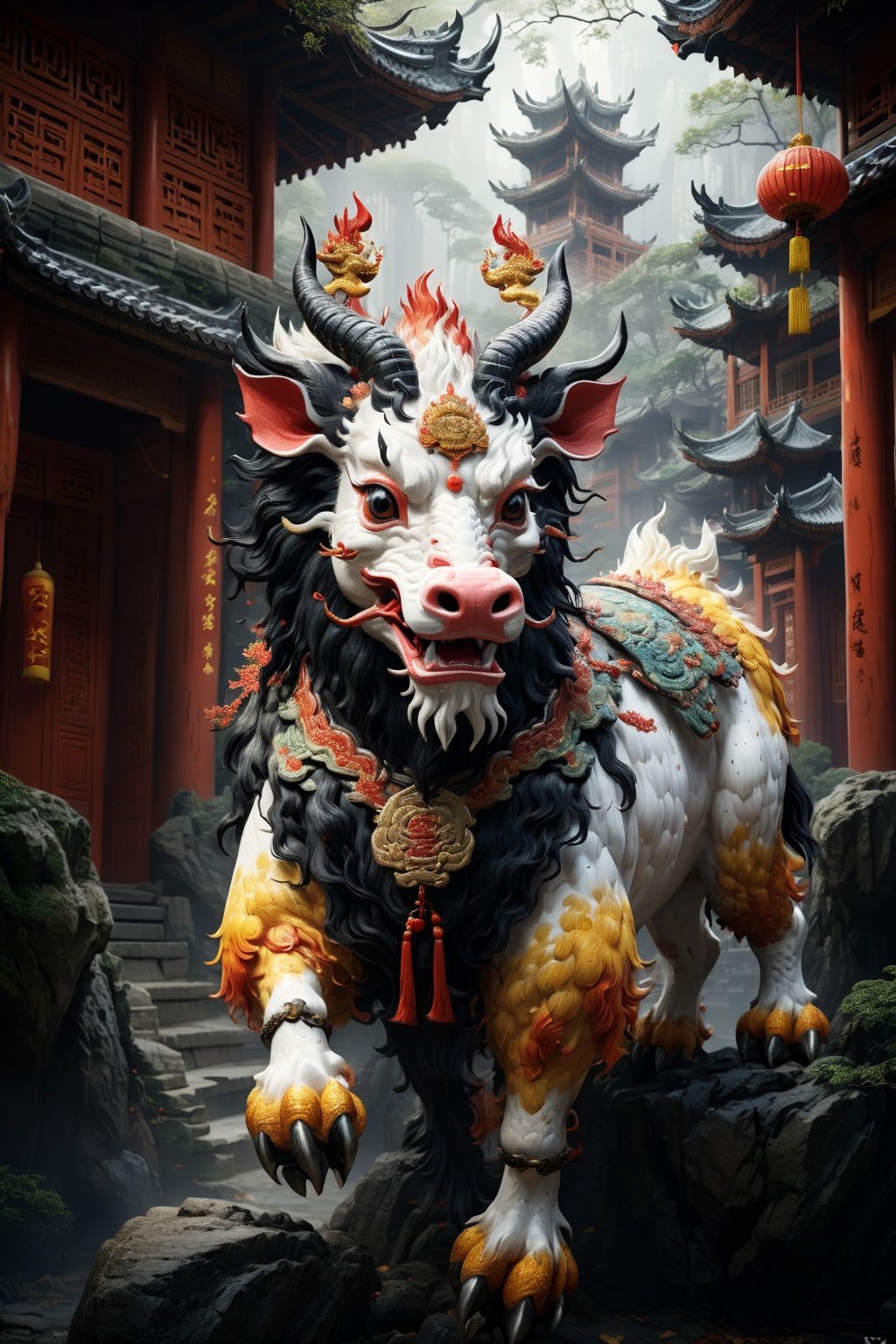  yiji,An Chinese Kirin,medium format photography,film,photo realism,DSLR,10k uhd,hdr,digital dappled.c4d,,