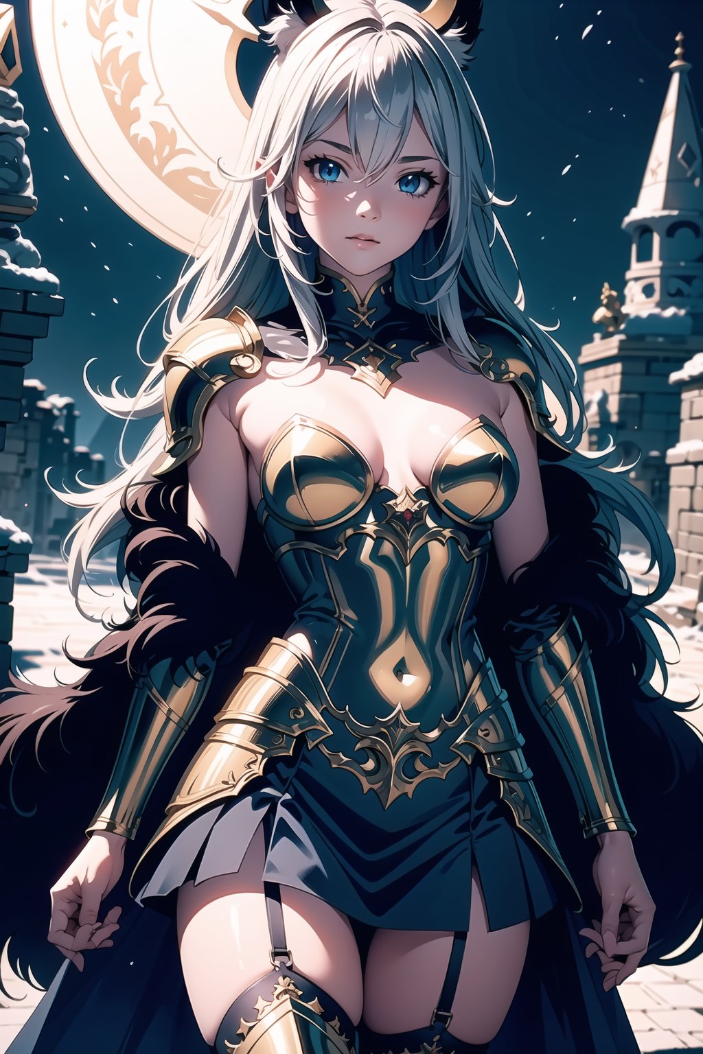 Lunaris, viking, freya, (small breasts:1.10), light armor, fur cape, metal skirt,

UHD 16k, masterpiece, very high definition, high contrast, (best quality:1.5), (ultra detailed:1.5),