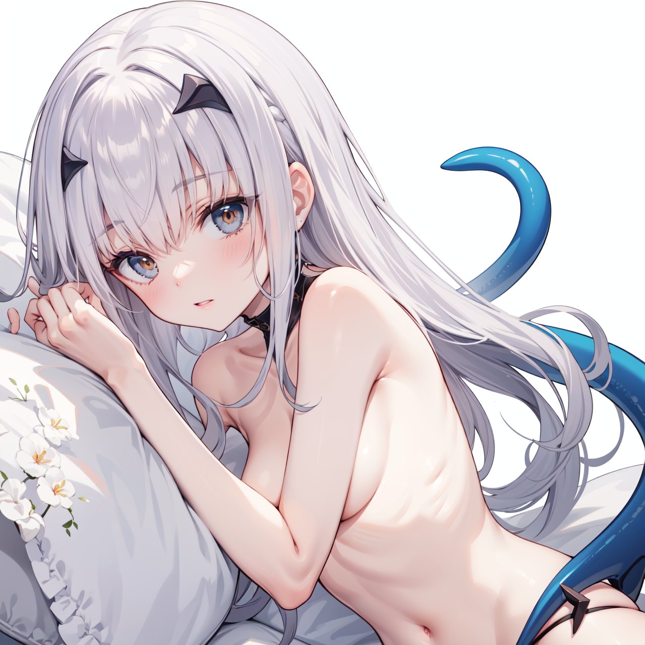 melusine,  no clothes,  head only,  closeup, <lora:EMS-79966-EMS:1.000000>