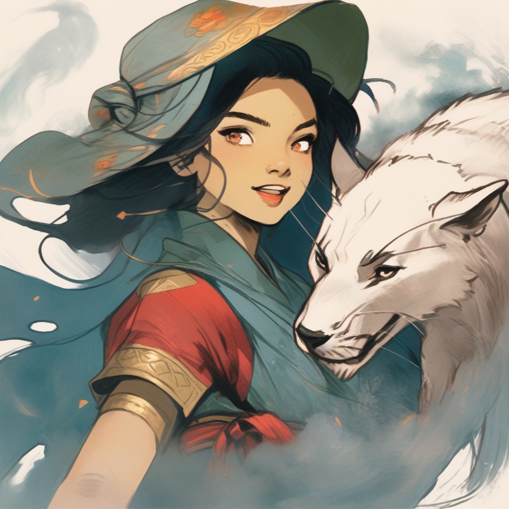 portrait art style, sketch, fantasy, magic fight,vietnam girl , (masterpiece,best quality)