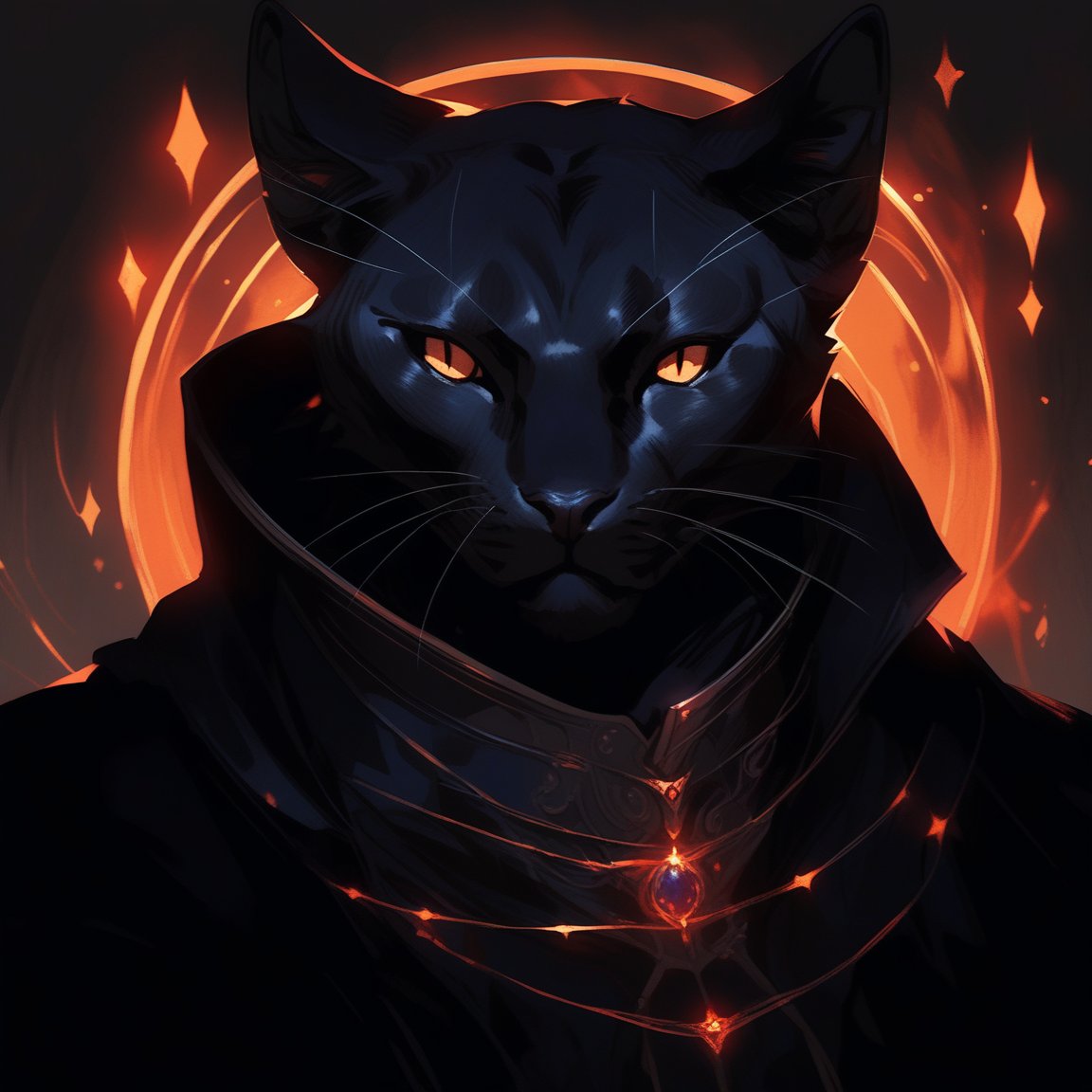 portrait art style, sketch, fantasy, magic fight, magic light, modern outfit, black cat , <lora:SDVN-LoraXL-Portrait_Art:1>, (masterpiece,best quality)