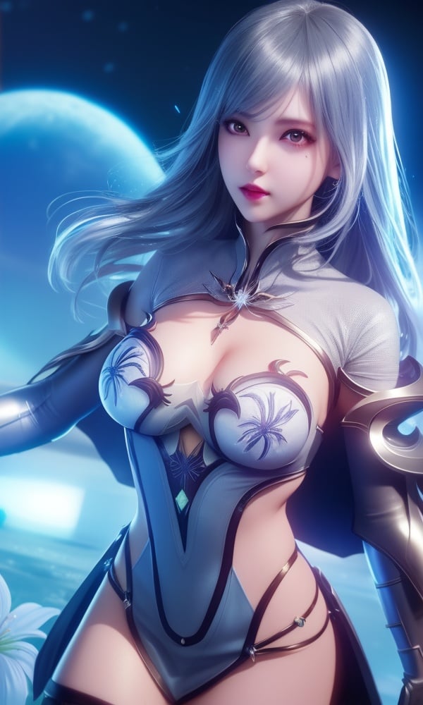 (,1girl, ,best quality, )<lora:DA_水冰儿-斗罗大陆:0.8>,, ,masterpiece, fantasy, realistic,science fiction,mole, ultra realistic 8k cg, ,tamari \(flawless\), medium breasts , spider lily,  (()), (),