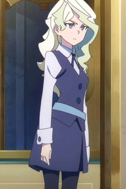  diana cavendish, luna nova uniform, (masterpiece, best quality), school uniform,