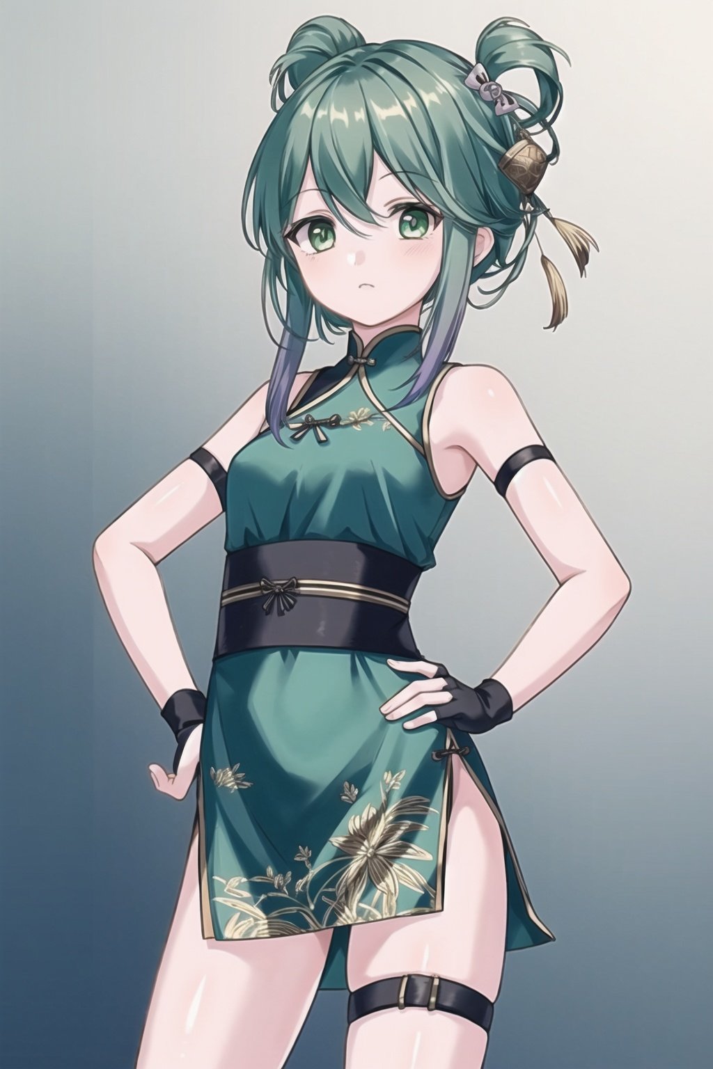 1girl,  solo,  green hair by B站-空想家幻小风 on Tensor.Art