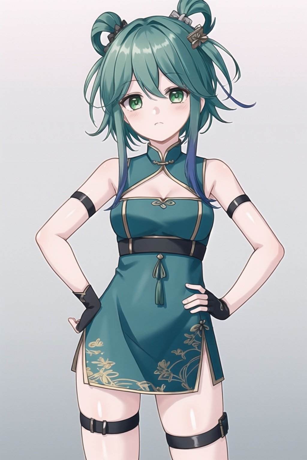 1girl,  solo,  green hair by B站-空想家幻小风 on Tensor.Art