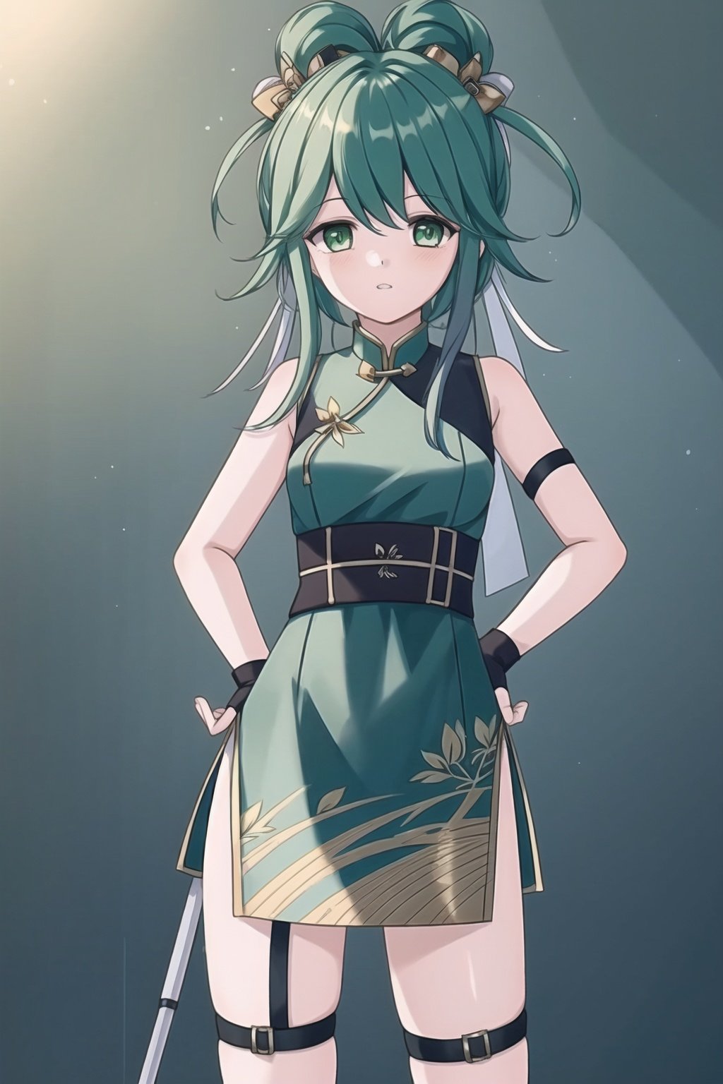 1girl,  solo,  green hair by B站-空想家幻小风 on Tensor.Art