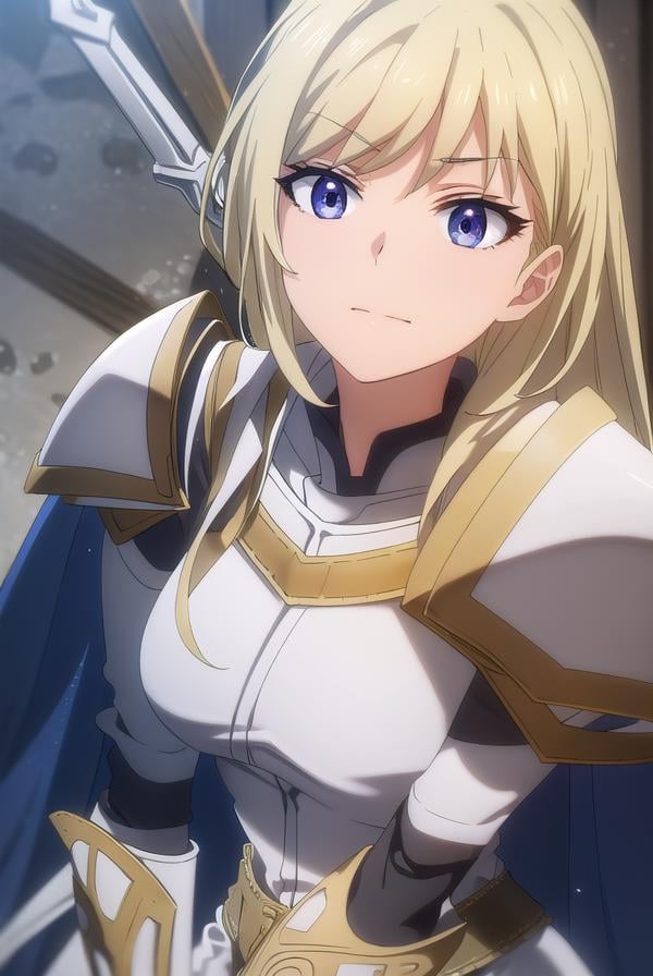 femaleknight, <lora:femaleknight-lora-nochekaiser:1>, female knight, long hair, blue eyes, blonde hair,BREAK weapon, sword, cape, armor, shoulder armor, gauntlets, pauldrons, breastplate, knight,BREAK outdoors, forest, grass, nature, sky, cloud, sun,BREAK looking at viewer, (cowboy shot:1.5),BREAK <lyco:GoodHands-beta2:1>, (masterpiece:1.2), best quality, high resolution, unity 8k wallpaper, (illustration:0.8), (beautiful detailed eyes:1.6), extremely detailed face, perfect lighting, extremely detailed CG, (perfect hands, perfect anatomy),