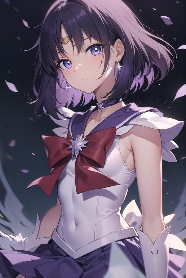 sailorsaturn, <lora:sailorsaturn-lora-nochekaiser:1>,sailor saturn, (purple eyes:1.1), short hair, purple hair, circlet,BREAK brooch, choker, earrings, gloves, jewelry, magical girl, miniskirt, purple sailor collar, sailor collar, sailor senshi uniform, skirt, star choker, white gloves,BREAK outdoors, night, sky, star \(sky\), moon,BREAK looking at viewer, (cowboy shot:1.5),BREAK <lyco:GoodHands-beta2:1>, (masterpiece:1.2), best quality, high resolution, unity 8k wallpaper, (illustration:0.8), (beautiful detailed eyes:1.6), extremely detailed face, perfect lighting, extremely detailed CG, (perfect hands, perfect anatomy),