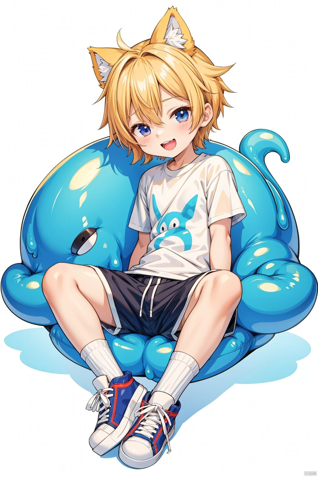  goo,furry,boy,happy_sex,shota,chibi,T_shirt,shorts,white socks, sneakers,sit,