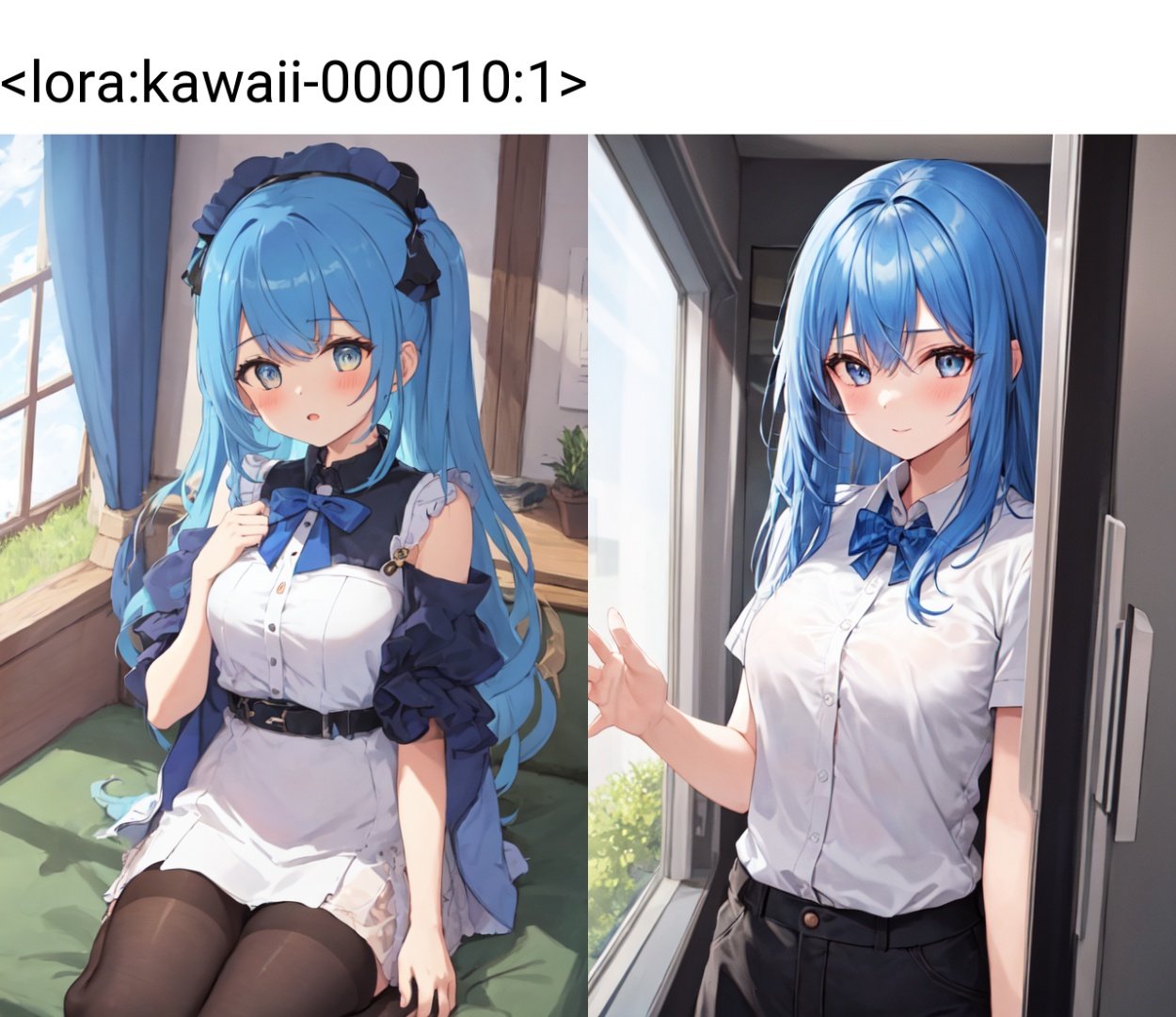 1girl,  windows,  blue hair by nyan9 on Tensor.Art