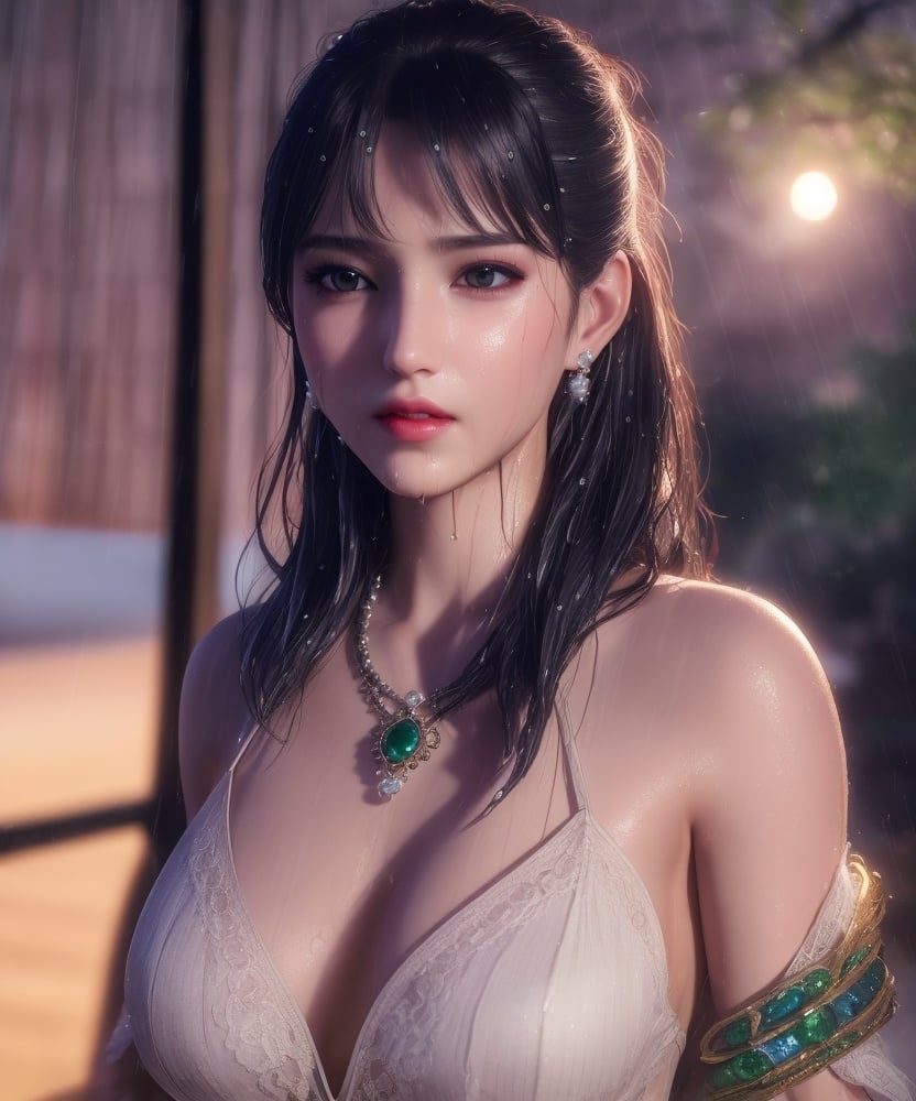 (,1girl, ,best quality, )<lora:DA_洛柔-冰火魔厨:0.8>,, ,ultra realistic 8k cg, flawless,  tamari \(flawless\), professional artwork, famous artwork, cinematic lighting, cinematic bloom, perfect face, beautiful face, fantasy, dreamlike, unreal, science fiction,  luxury, jewelry, diamond, pearl, gem, sapphire, ruby, emerald, intricate detail, delicate pattern, charming, alluring, seductive, erotic, enchanting, hair ornament, necklace, earrings, bracelet, armlet,halo,masterpiece, fantasy, realistic,science fiction,mole, ultra realistic 8k cg, ,tamari \(flawless\),  medium breasts,cherry blossoms,wet clothes,lace, lace trim,   lace-trimmed legwear,(((Best quality, masterpiece, ultra high res, (photorealistic:1.4), raw photo, 1girl, wet clothes, rain, sweat, ,wet, )))   (()), (),