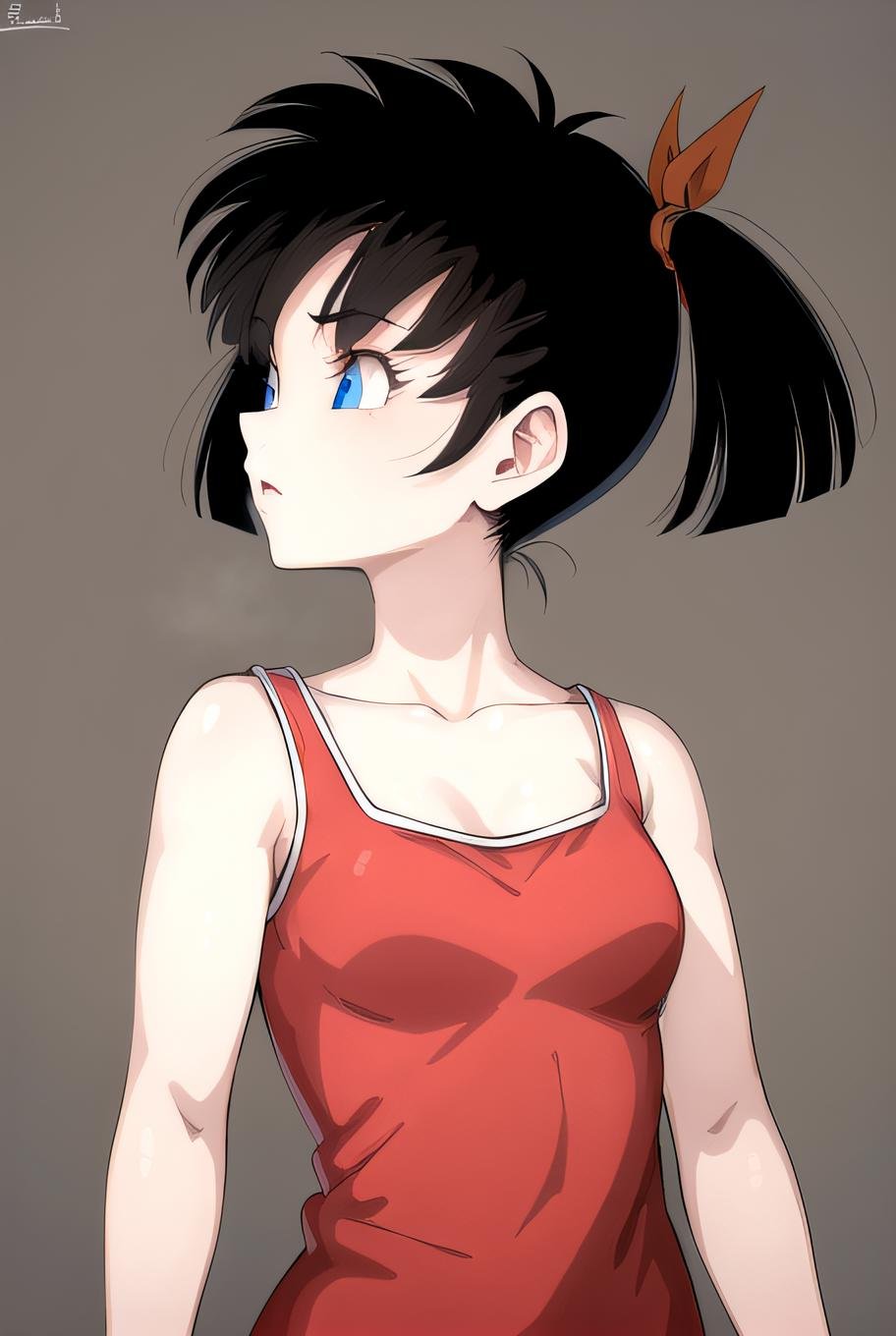 best quality, (masterpiece),(ultra-detailed), (high quality), (high resolution),  <lora:pandel:0.7>,short hair, pandel, black hair, blue eyes, twintails, red dress, pink shirt,upper body, 