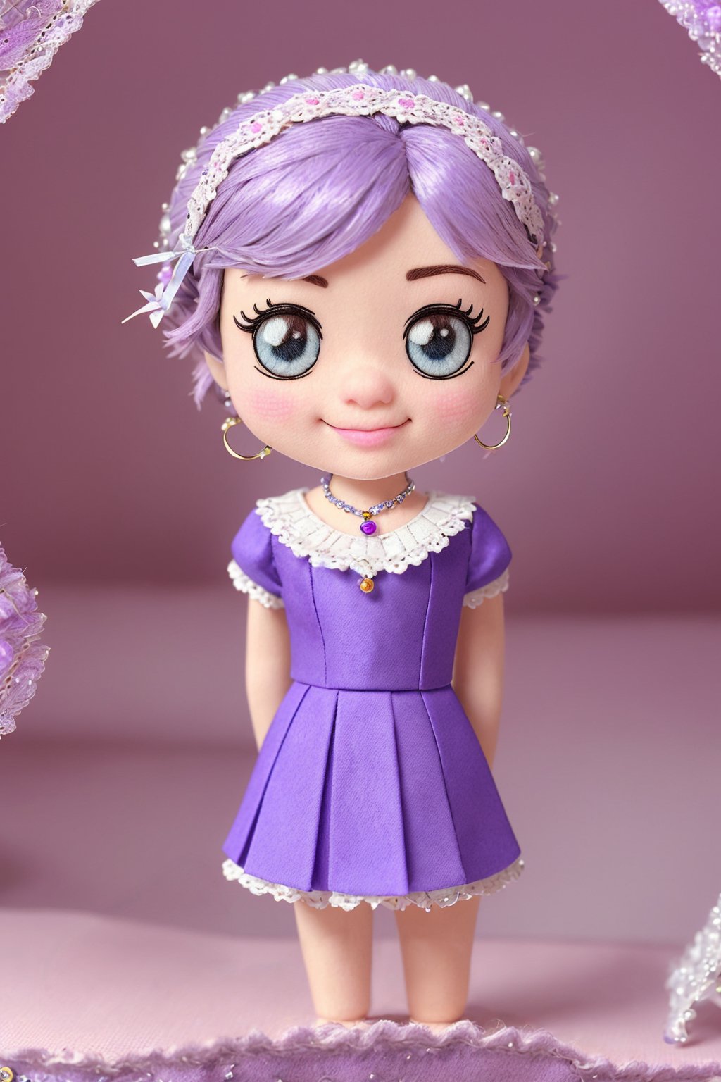 masterpiece, ultra-detailed, best quality, illustration, 8k cg wallpaper, an extremely delicate and beautiful, 1girl, solo, perfect anatomy, cute face, smiling, blushing, sparkling eyes, deep purple eyes, beautiful detailed eyes, lavender hair, short hair, disheveled hair, cute hair accessories, cute earrings, cute necklace, slim body, medium breasts, formal school uniform, perfect arms, perfect hands, perfect fingers, cute arm accessories, cute hand accessories, perfect legs, cute, pretty, beautiful, sexy, perfect body, (background: castle bedroom, bed, desk, chair, window, intricately detailed items in background), <lora:YWW:1>