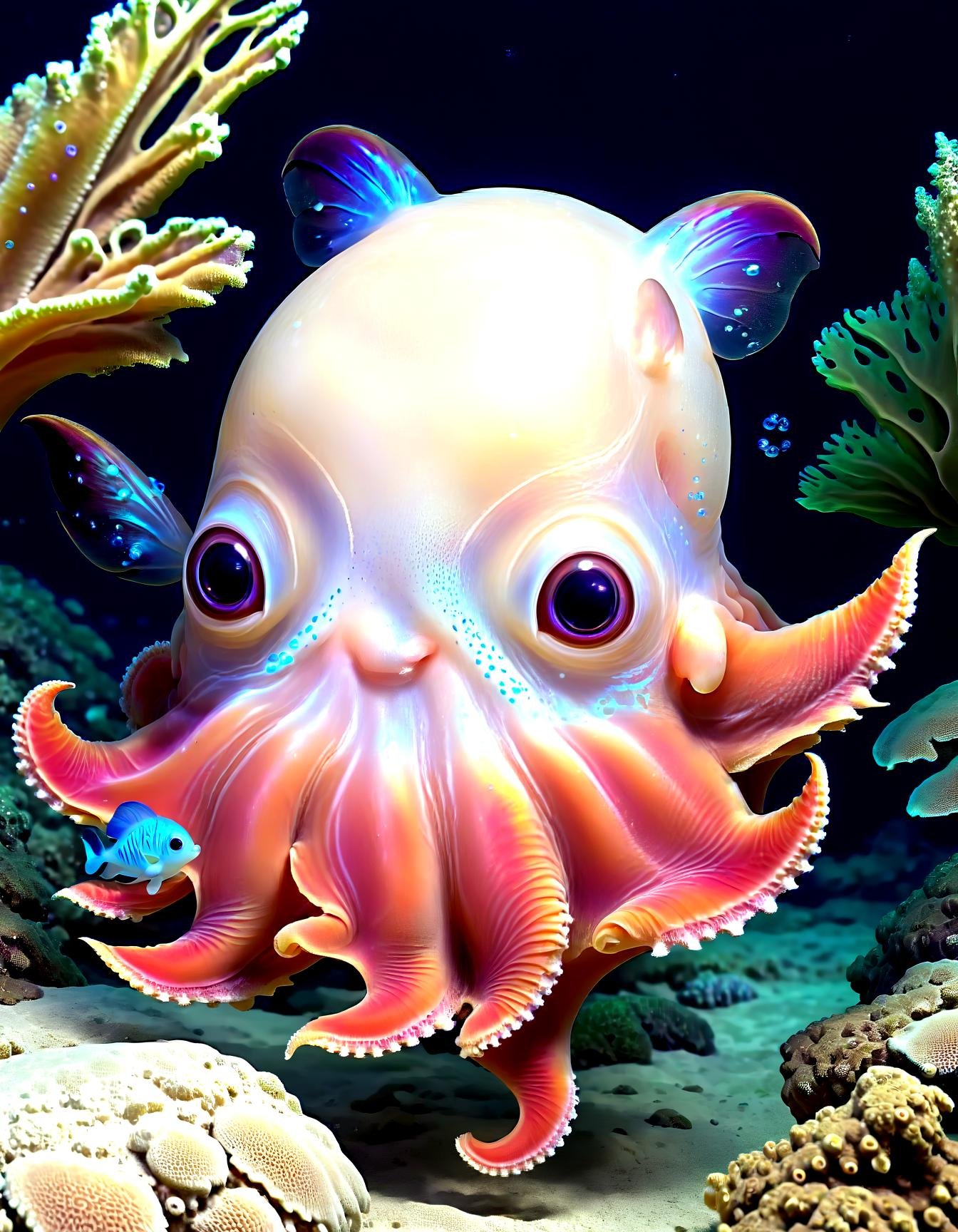 cute cartoon style,  dumbo octopus,  expressive eyes by DennisSchöneberg on Tensor.Art