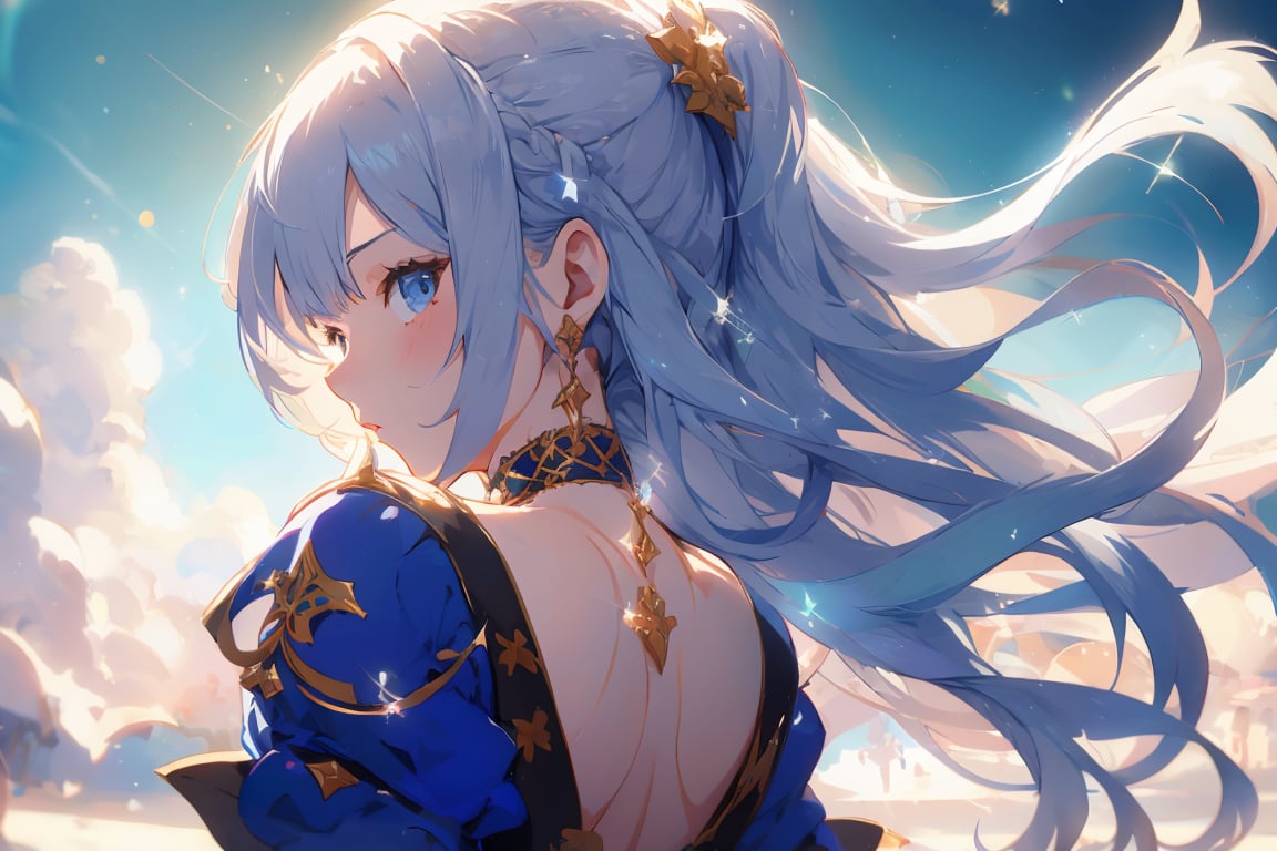 Medievalfantasy, 1girl, Queen,beautiful woman, grey messy hair, beautiful woman,  side view, clouseup shot,(Backlighting:1.3),
Sparkly, Surreal, Vibrance, epic detail, 8k, Brutal, Realism, Blue Hour, background:army npc
,girl,PachaMeme,kaede,1 girl