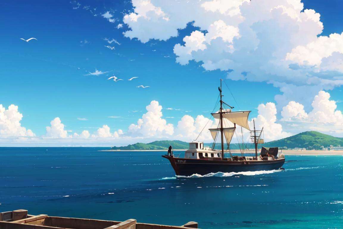 zcshinkai\(\style\),<lora:zcShinkai:0.7>,sea,cloud,sky,boat,, (masterpiece, best quality, ultra-detailed),