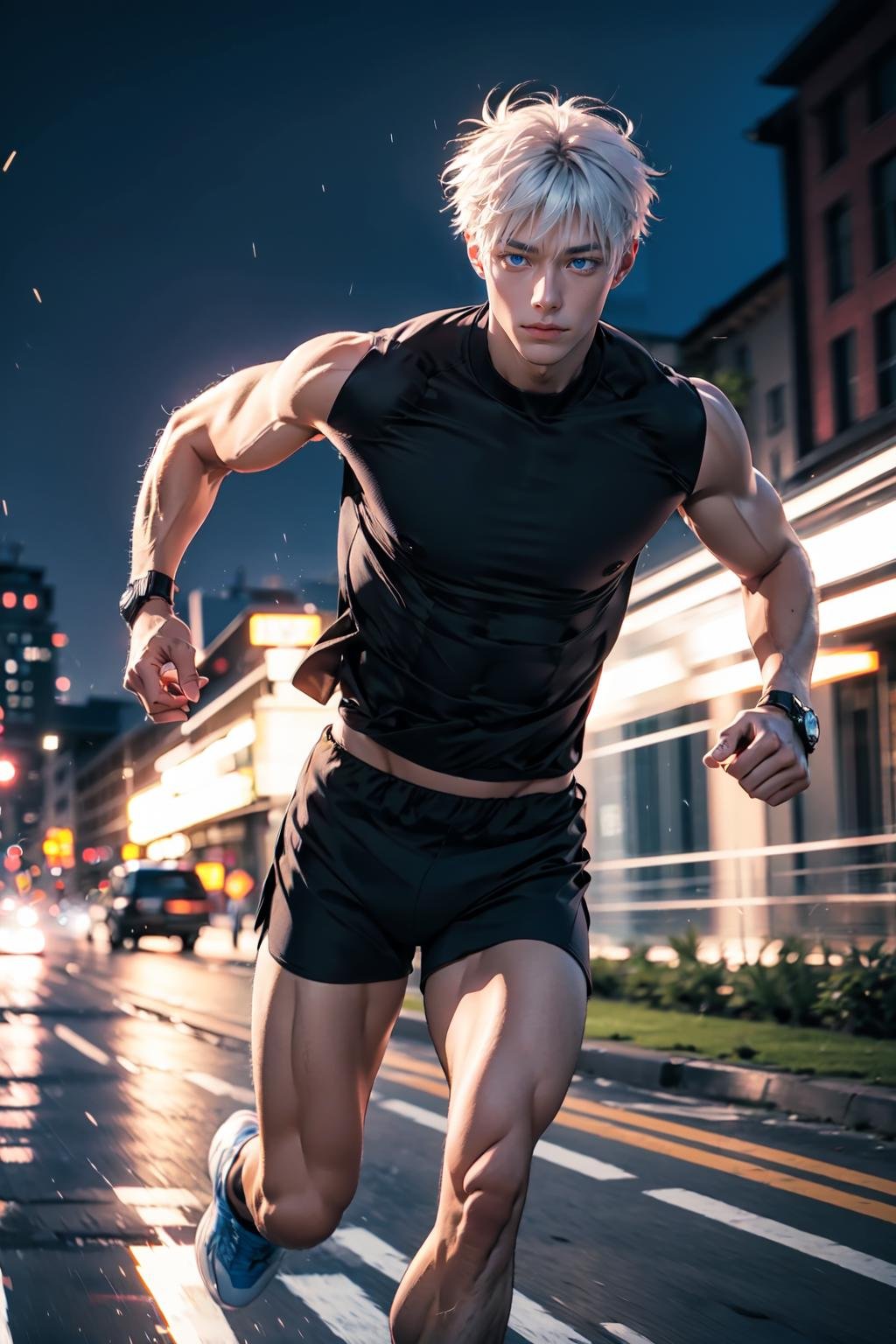 <lora:Super_speed_running_V2-10:0.5>,running,lighting,light trails,(motion blur),super_speed,<lora:mansatorugojo-10:1>, satoru gojo,white hair,short hair,hair between eyes,blue eyes,colored eyelashses,