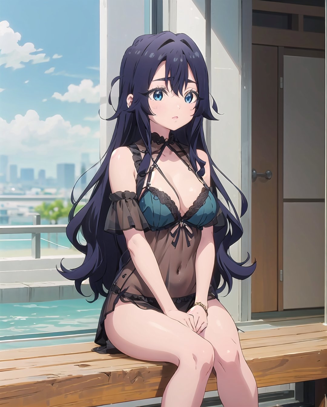 shizuka_wz,  long hair,  dark blue hair by Weeezy™ on Tensor.Art