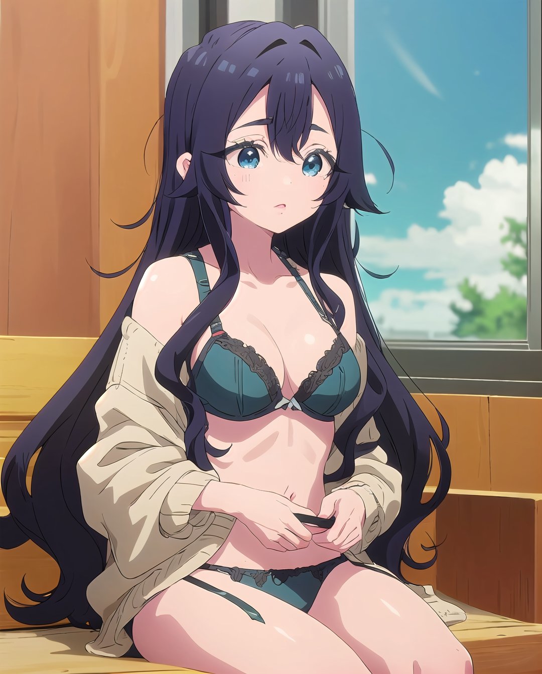 shizuka_wz,  long hair,  dark blue hair by Weeezy™ on Tensor.Art