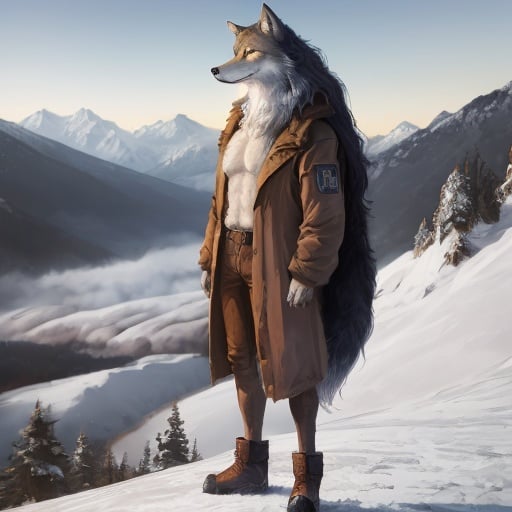 A wolf,  Extremely realistic,  long - haired by 时钟 on Tensor.Art