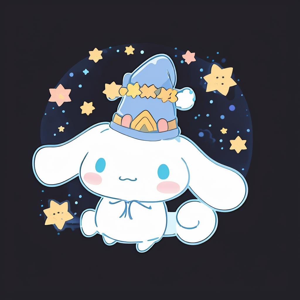 cinnamoroll, wizard hat, magical wear, galaxy, sky, star, colorful, Leonardo Style, illustration,vector art, <lora:cinnamoroll_v1:0.9>