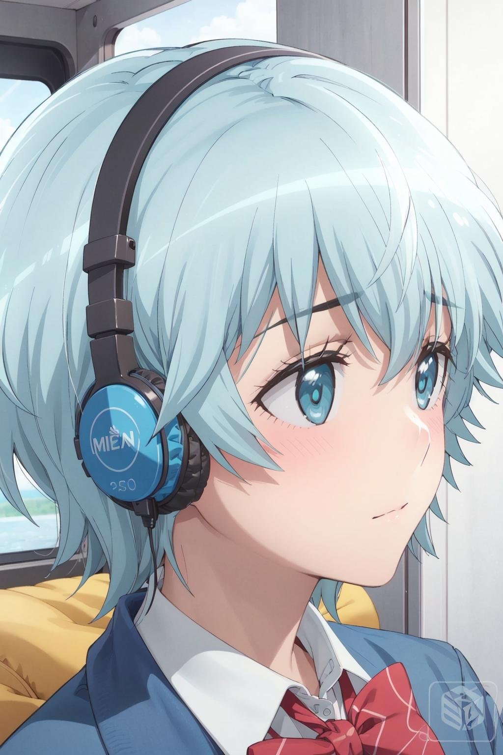 takekasamiki,  school_uniform,  headphone by Ttan on Tensor.Art