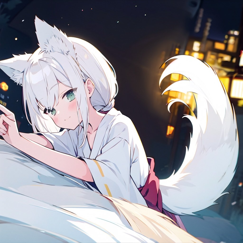 fbk,yukata,fox girl,<lora:fbk_000013:0.8>,1girl,wallpaper,night,leaning_forward,((ok sign)),