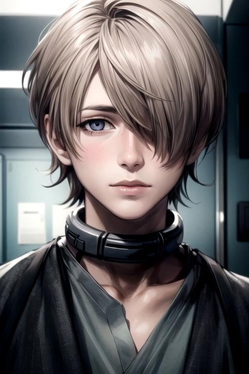 masterpiece, best quality, photorealistic, 1boy, solo, male focus, looking at viewer, , , anime coloring, realistic, <lora:you_takami:0.66>, you_takami, taupe hair, grey eyes, hair over one eye, short hair, oxford shirt, , , 16k resolution