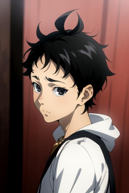 masterpiece, best quality, movie still, 1boy, solo, male focus, looking at viewer, , depth of field, anime coloring, realistic, <lora:ganta_igarashi:0.70>, ganta_igarashi, black hair, black eyes, , , 12k resolution