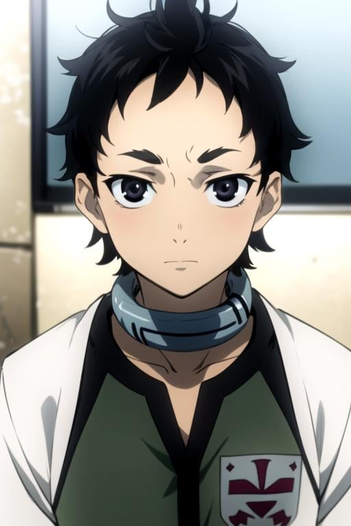 masterpiece, best quality, , 1boy, solo, male focus, looking at viewer, upper body, , ligne claire, , <lora:ganta_igarashi:0.74>, ganta_igarashi, black hair, black eyes, , ,