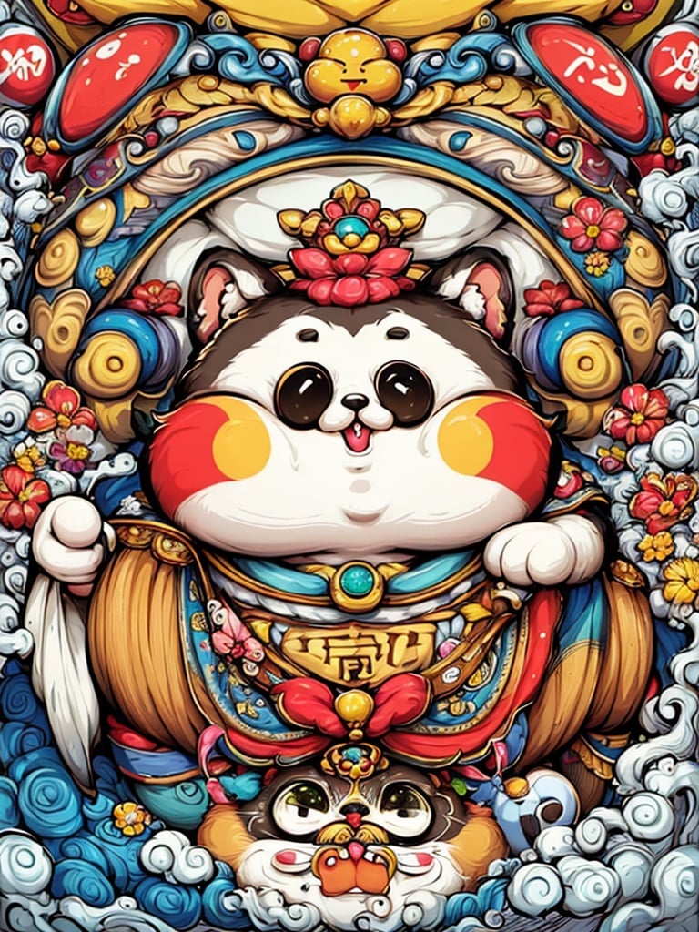 masterpiece,best quality,HDR,8K,guochao,say,symmetry,<lora:20231102-1698870060263-0006:0.8>,doraemon,