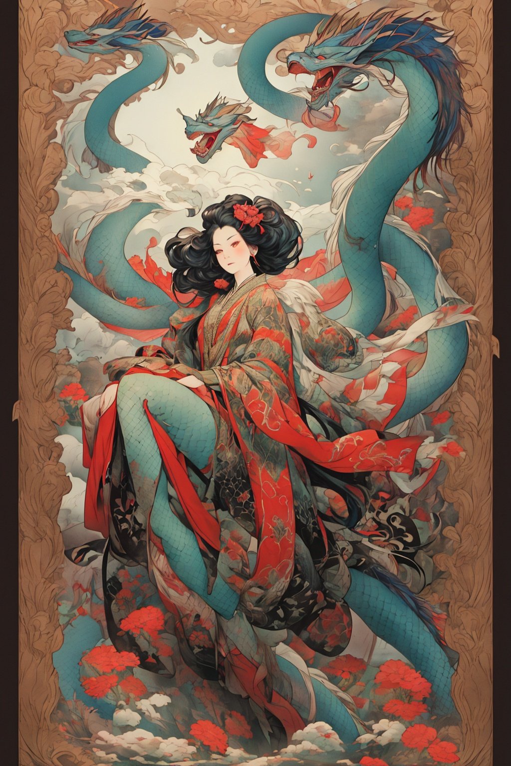 masterpiece,best quality,8K,<lora:fushihui-000012:0.8>,fushihui,Ukiyoe,1girl, by J. Scott Campbell, Julio Shimamoto and Andreas Franke, highly detailed,close up of a Worried Aggravated buff (Female Dracthyr:1.2) , she is Playing Hockey, her hair is High-Tech, at Sunrise, Wide view, Rembrandt lighting, HDR, Fujicolor Fujichrome Velvia 100, 50mm, One Color, Flickr