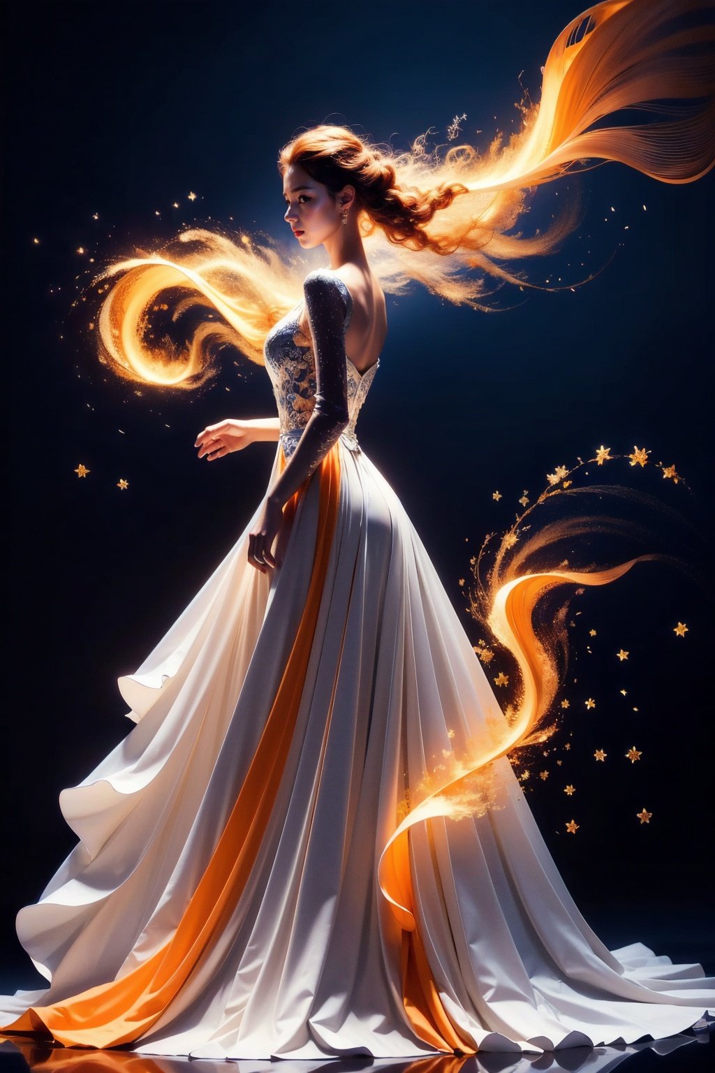 1girl,Burnt Orange dress,nature,colorful,dynamic posture,<lora:艺术摄影魅力青蓝:1>,, ,(masterpiece:1.2),(best quality:1.2),Highly detailed,ultra-fine painting,sharp focus,extreme detail description,studio soft light,Vivid Colors,super detailed shadow,